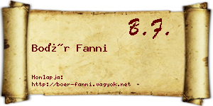 Boér Fanni névjegykártya